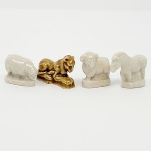 Vintage Wade England Noah's Ark Figures- Tiger, Zebra, Male Ram and Sheep